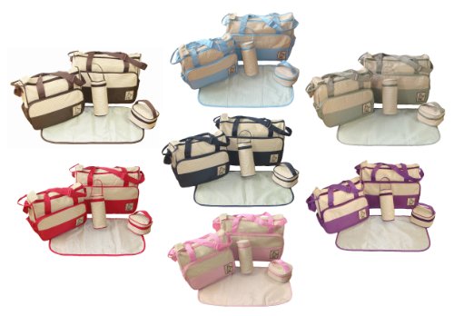 DAS ORIGINAL BOMIO® 5teiliges Baby Wickeltaschen Set mit viel Stauraum (Hellblau)