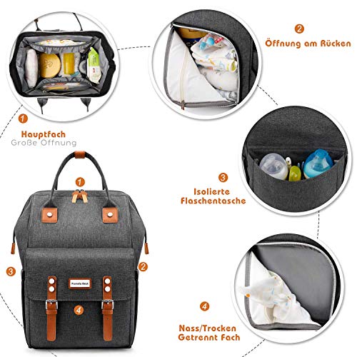 Pomelo Best Baby Wickeltasche Wickelrucksack in Tiefgrau